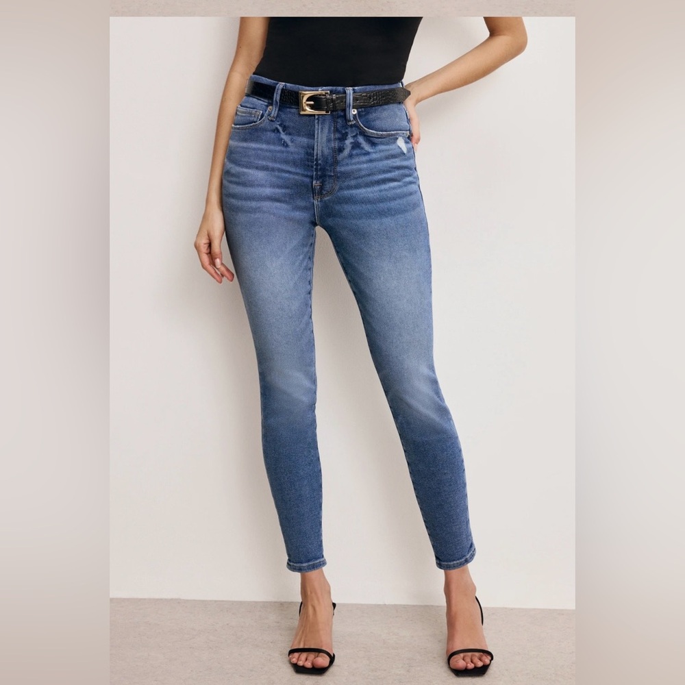 EUC Good American Good Waist Skinny Cropped Jeans- Indigo326 - Picture 13 of 13